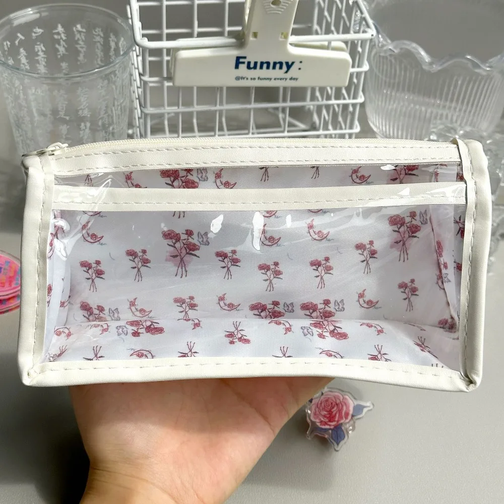 Сумка для ручек тканевая прозрачная двухслойная