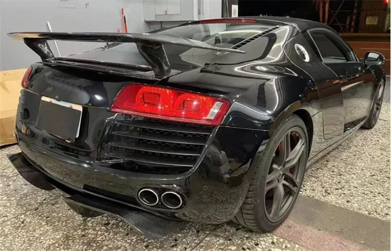 3 шт. настоящий задний бампер из углеродного волокна багажник спойлер для Audi R8 V8 V10