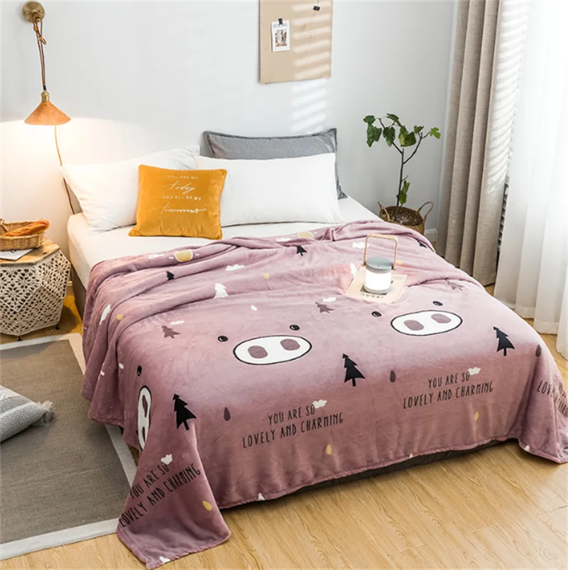 

2023 Fashion Flannel Printed Single Person Blanket Multi-functional Blanket Office Nap Blanket Nordic Style Present Blanket