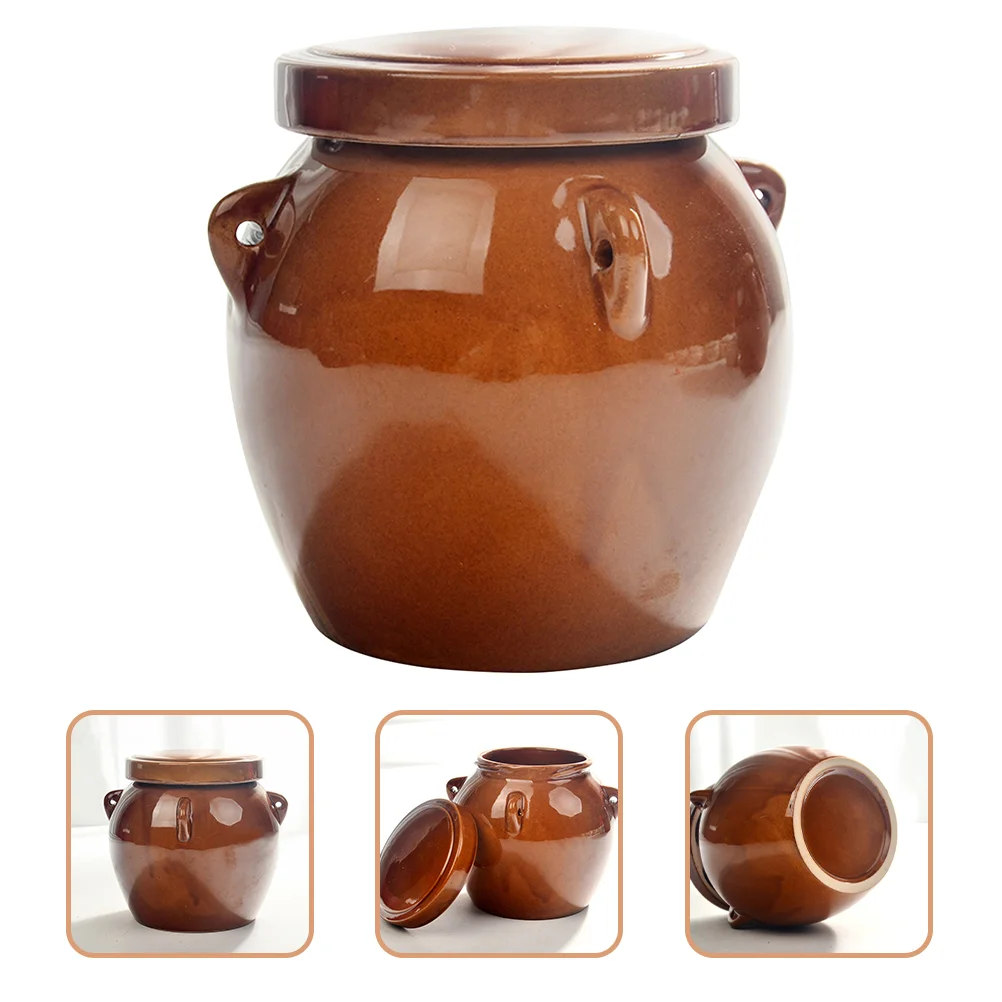 

Jar Pickle Kimchi Canister Ceramicstorage Crock Tank Potlarge Grainsbottle Honey Empty Container Fermenting Bowl Sauerkraut Tea