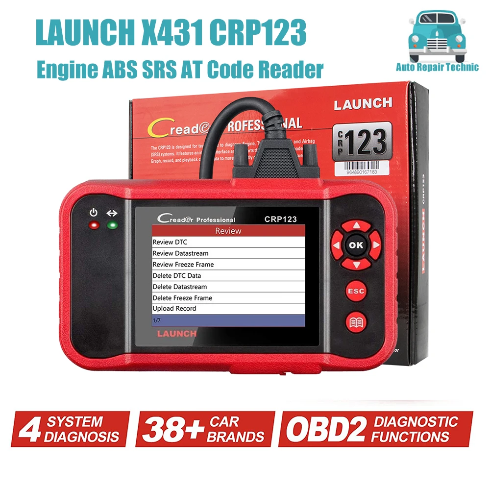 Диагностический сканер OBD2 LAUNCH X431 CRP123 для диагностики автомобиля, PK CR3008