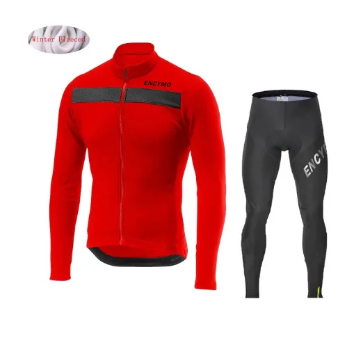 

2023 Winter Thermal Fleece Cycling Clothes Warn Men's Jersey Suit Jacket Riding Bike MTB Clothing Bib Pants Set