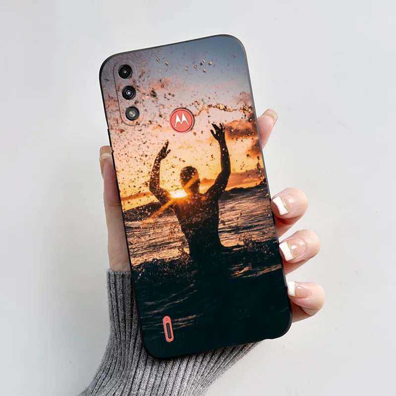 Чехол для Motorola Moto E7i Power чехол телефона с милым котом из мультфильма мягкий