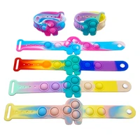 hot sale pop bracelet bubble hand finger press silicone wristband wearable autism stress reliever fidget toys for kids