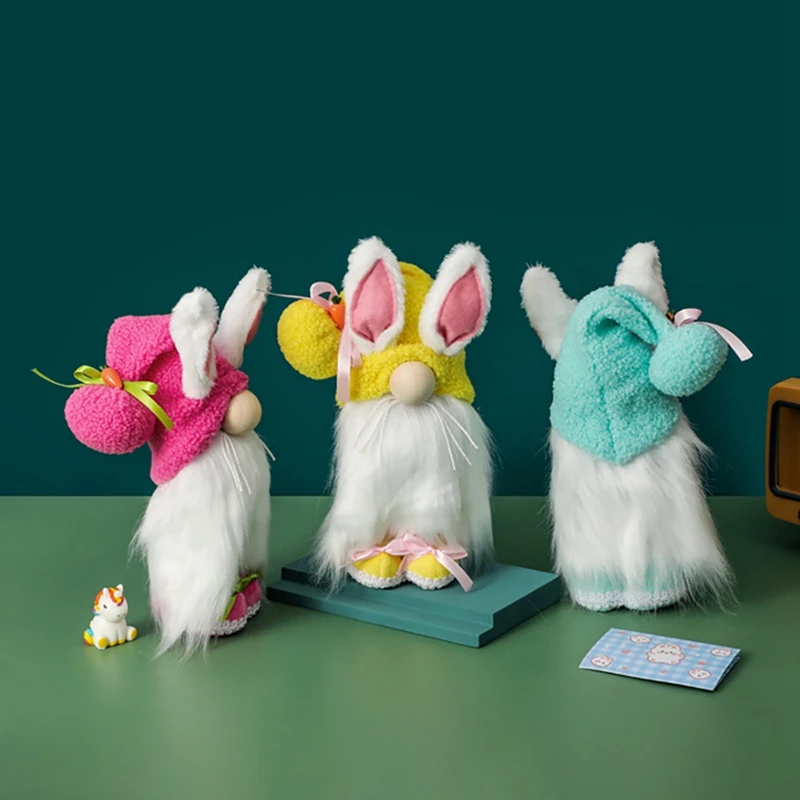Пасхальный кролик с длинными ушками безлицевая кукла гоблин карлик милый