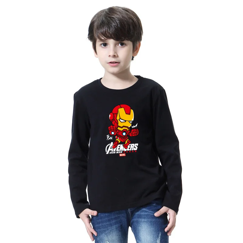 

Baby Kids Long Sleeve Cotton Tees Autumn Tops Hero Boys Clothes Children Spring Clothing 3~14 years Kids T-shirts