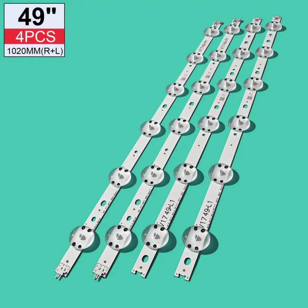 

Новый комплект из 4 световых полосок для фонаря 49UV340C 49UJ6565 49UJ670V 49 V17 ART3 2862 2863 6916L-2862A 6916L-2863A V1749L1