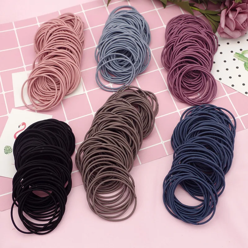 

100 шт., Женская Гладкая резинка для волос