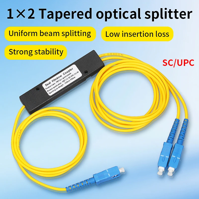 Фото Оптоволоконный разветвитель SCUPC/SCAPC/FCUPC (опционально) 1X2 PLC Волоконно-оптический разветвитель PCL Конический разветвитель Оптический разветвитель FTTH №1