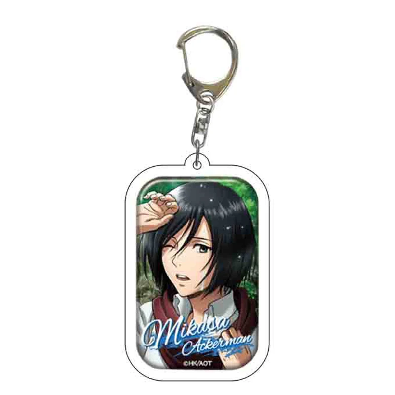

Anime Attack On Titan Cartoon Figure Avatar Keychains Acrylic Nameplate Fans Key Chain Ring Pendants Jewelry Eren Yeager Keyring