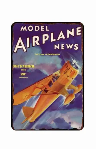 Модель самолета новый журнал 1935 винтажная обложка и офисная настенная