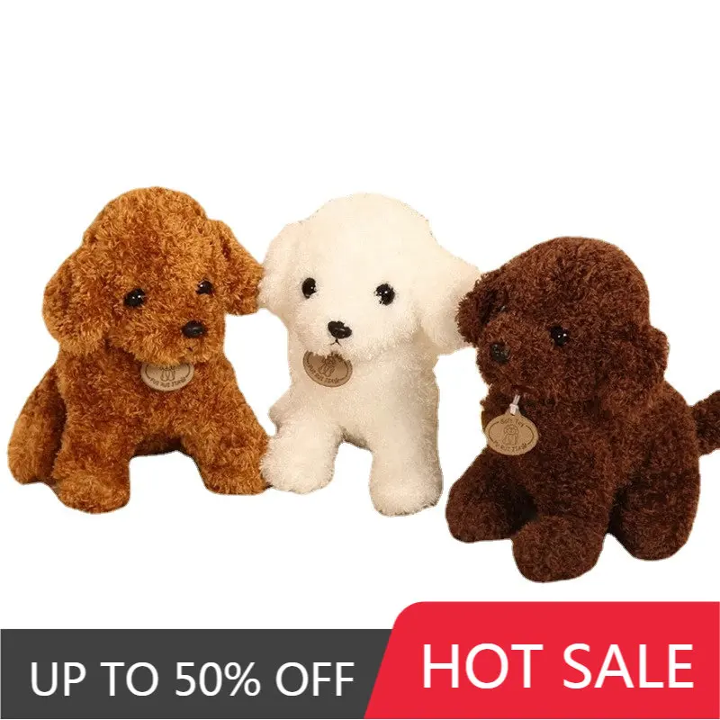 

Реалистичная плюшевая собака, имитация на удачу, собака, пудель, плюшевые игрушки ручной работы, Реалистичная фигурка, игрушка, собака, плюш...