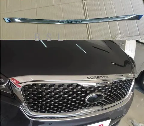 Хромированный АБС-пластик, передний бампер, решетка радиатора, крышка двигателя для Kia Sorento 2015, 2016, 2017, 2018, 2019, 2020