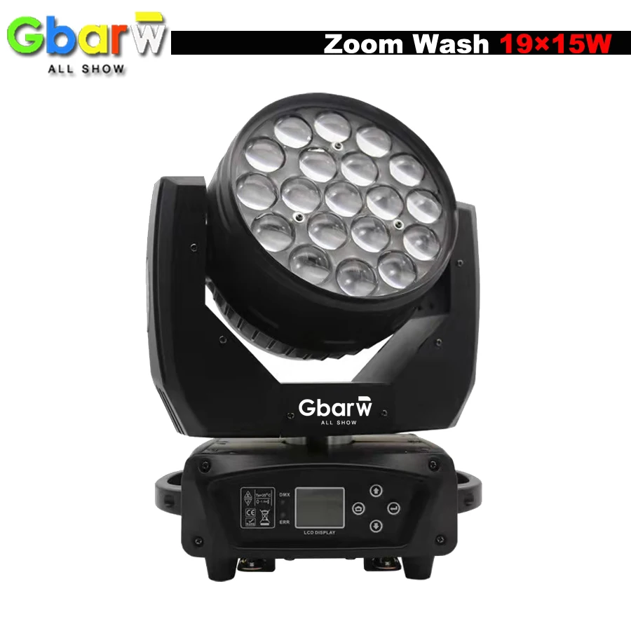 Чехол с подвижной головкой 19x15w Lyre Wash Zoom Rgbw LED Beam Spot Stage DMX Dj светильник s Disco |