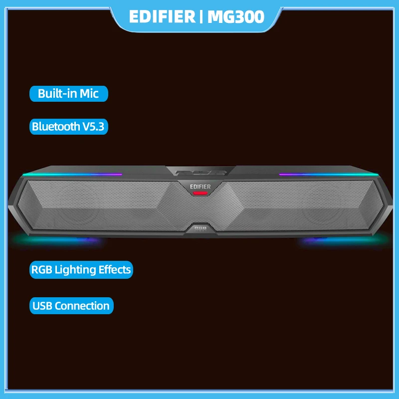 

EDIFIER MG300 беспроводной USB Bluetooth V5.3 динамик с поддержкой RGB освещения Наслаждайтесь отличным качеством музыки с высококачественными 52 мм драйв...