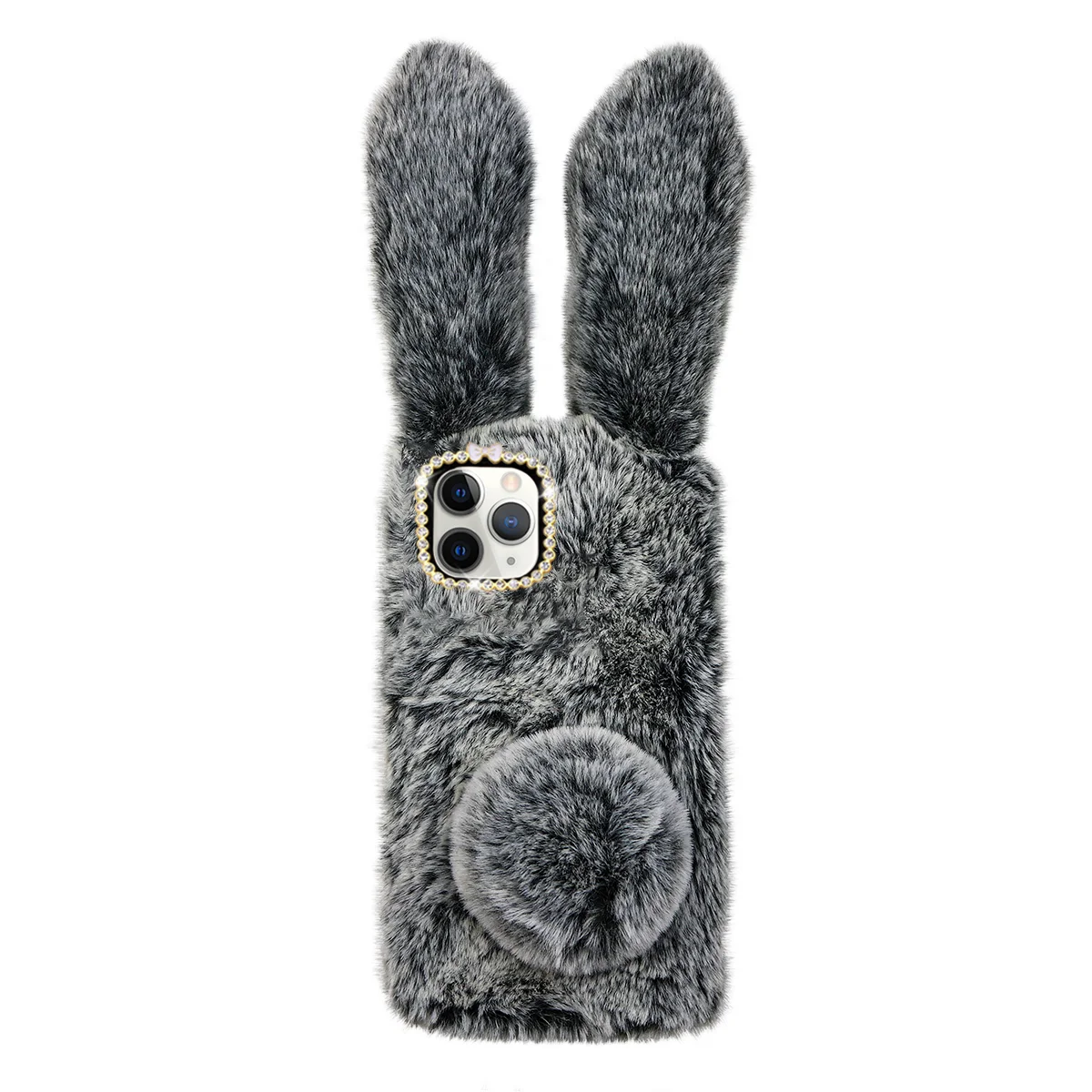 

Case Plush Protective 12 Cellphone Cases Rabbit Shell Anti-fall Cover Rex Fur