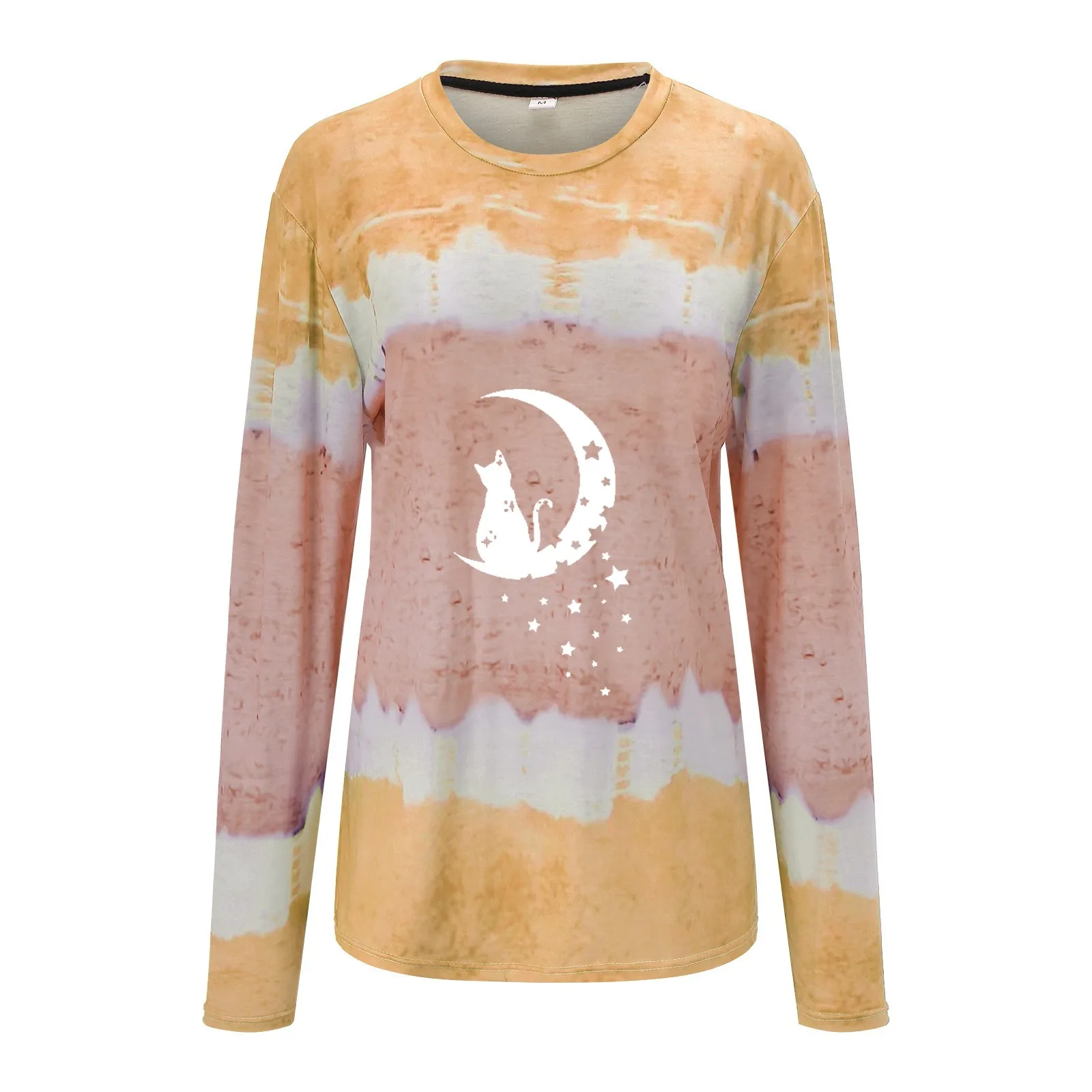 

Printed Tie Dye Long Sleeve Ladies Top Crew Neck T Shirt S 2XL Sports Long Sleeve Shirts for Women White Ling Sleeved Shirt