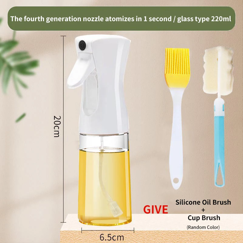 

Oil Sprayer for Cooking, Olive Oil Sprayer Mister, 200ml Glass Olive Oil Spray Bottle, Kitchen Gadgets Accessories for Air Fryer
