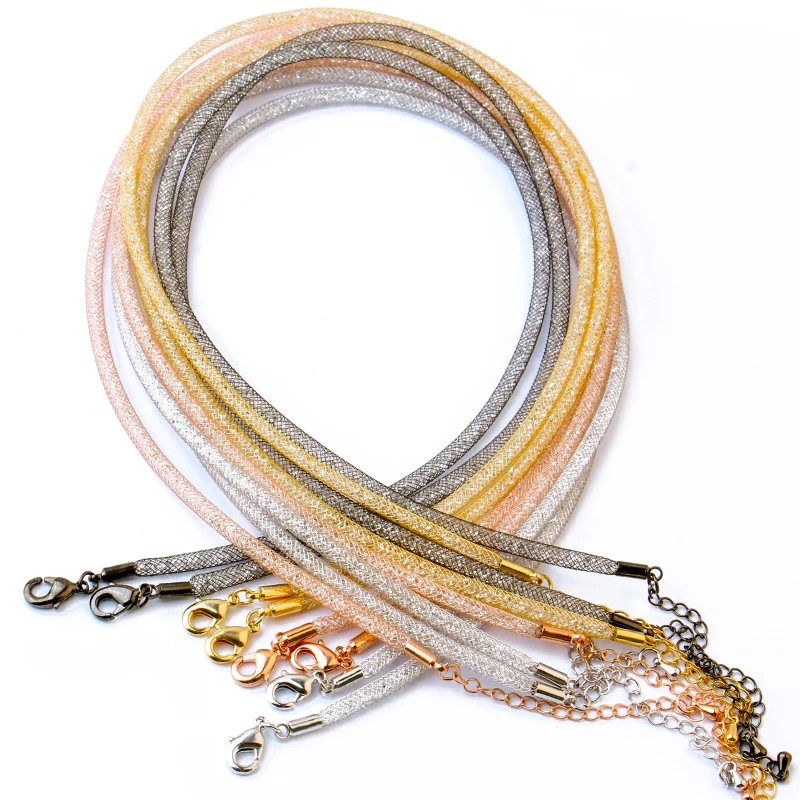 

2019 new 45cm 4 colors contains sparkling crystal necklace woman jewelry DIY crystal stone filled ladies necklace