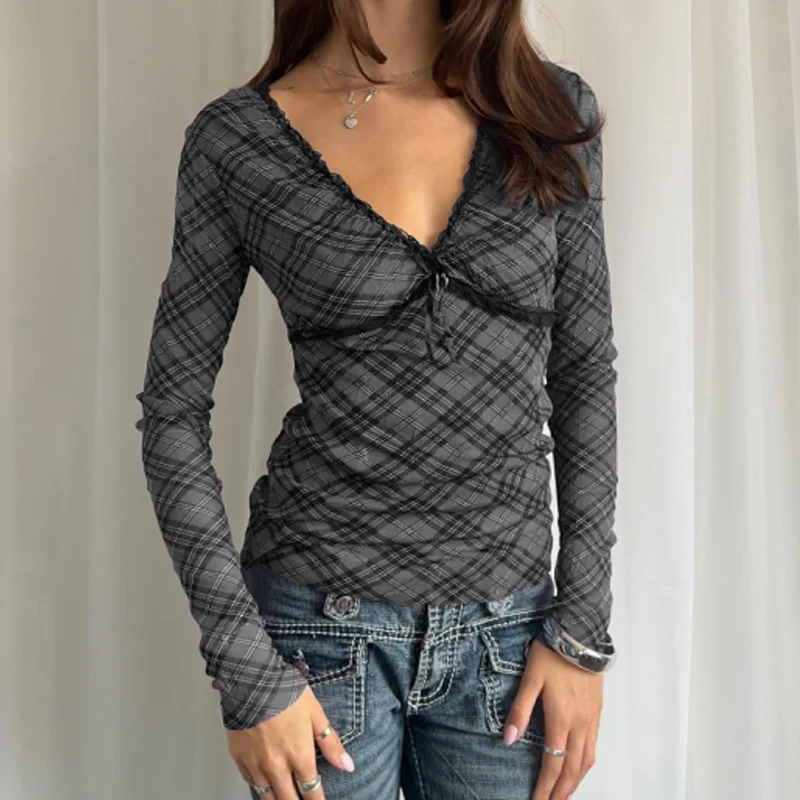 Американский винтажный кружевной лоскутный плед с v-образным вырезом короткий