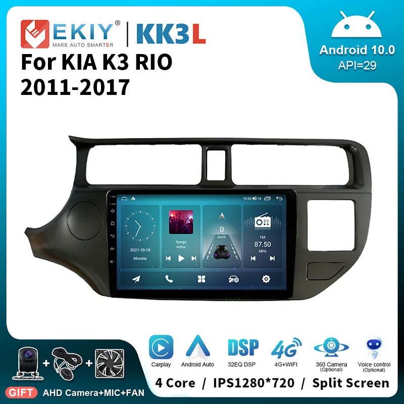 

EKIY KK3L Android стерео Автомагнитола для KIA K3 RIO 2011-2017 1280*720P Мультимедийный видеоплеер навигация GPS Carplay головное устройство
