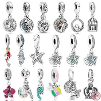 100 925 sterling silver shell starfish crown charm suitable fit original charm bracelet diy ladies jewelry