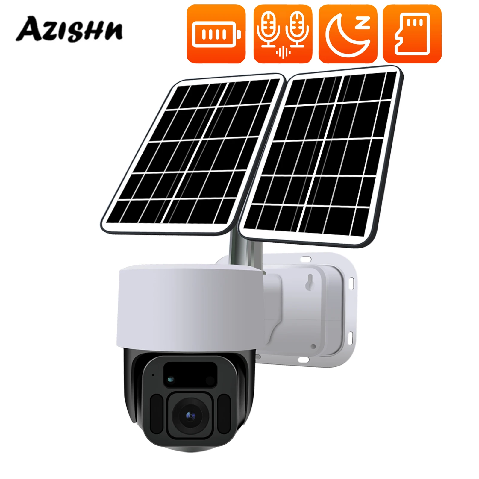 

AZISHN Outdoor HD Solar Cell CCTV Infrared Night Vision WiFi1080P HD Camera