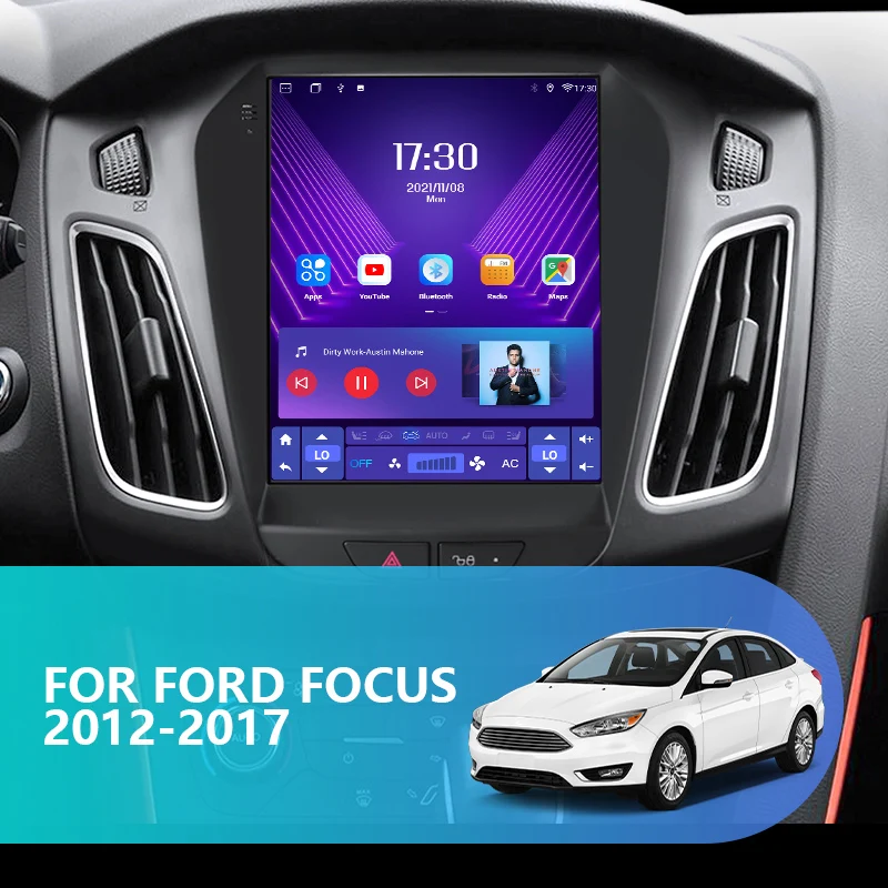 Магнитола Jansite для Ford Focus 3 Mk3 2012-2017 2 Din Android 11 мультимедийный проигрыватель видео 8