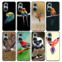 phone case for honor 8x 9x play 9a 20 21i 30i 50 60 x8 nova 8i 9 se y60 magic4 pro lite tpu case lovely birds parrot