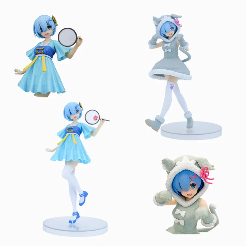 

22CM Chinese Style Rem Anime Figure RE: Zero-Starting Life in Another World Ram PVC Statue Model Collection Adult Children Toys