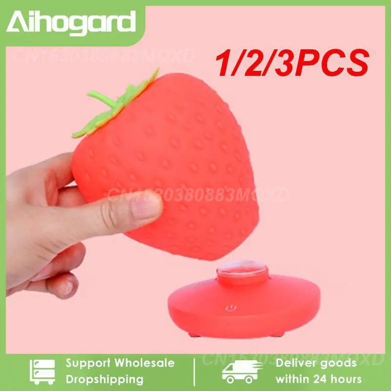 

1/2/3PCS Kid Gift Atmosphere Lamp Night Light Strawberry Nightlight Romote USB Bedside Lamp Baby Children Bedroom Decoration