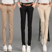 casual high waist pants women 2022 korean fashion spring autumn black khaki pencil pants office ladies streetwear long trousers