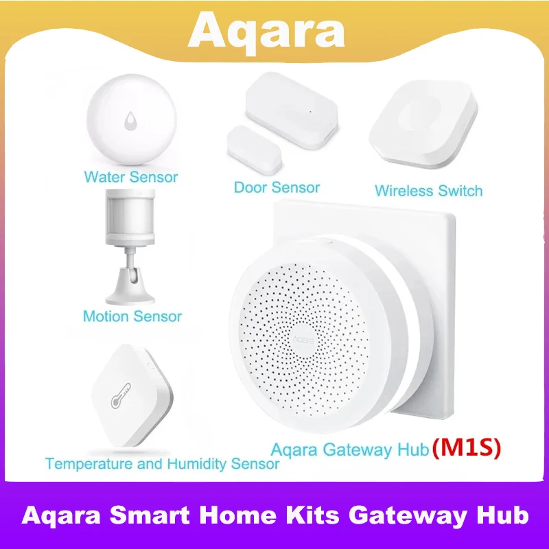 

Aqara Smart Home Suite Gateway Hub Multi-Functional M1S Zigbee Doors and Windows, Temperature, Body Sensor And Wireless Switches