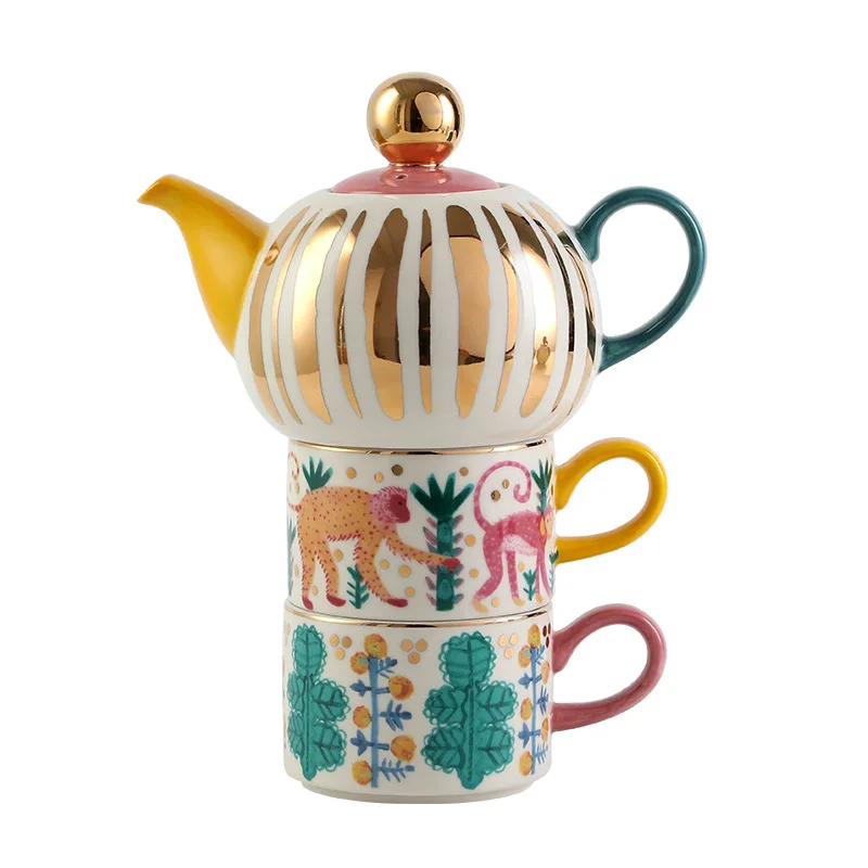 Teaware Sets Ceramic Hand-painted Underglaze Color Handgrip Gold British Afternoon Tea Coffee Milk Cup Birthday Christmas Gift