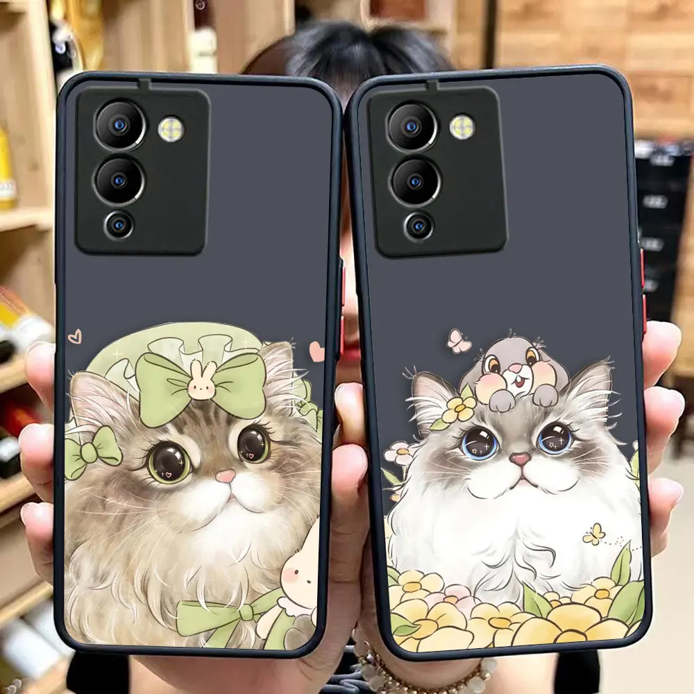 Милый матовый чехол в различных стилях с изображением кошки для infinix NOTE 30 12 G96 11 10 8I