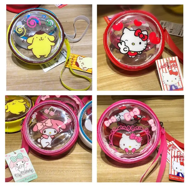 

Милый Sanrios Cinnamoroll Hellokittys My Melody Xo Littletwinstars Purin милый мультяшный аниме ручной круглый кошелек для хранения монет