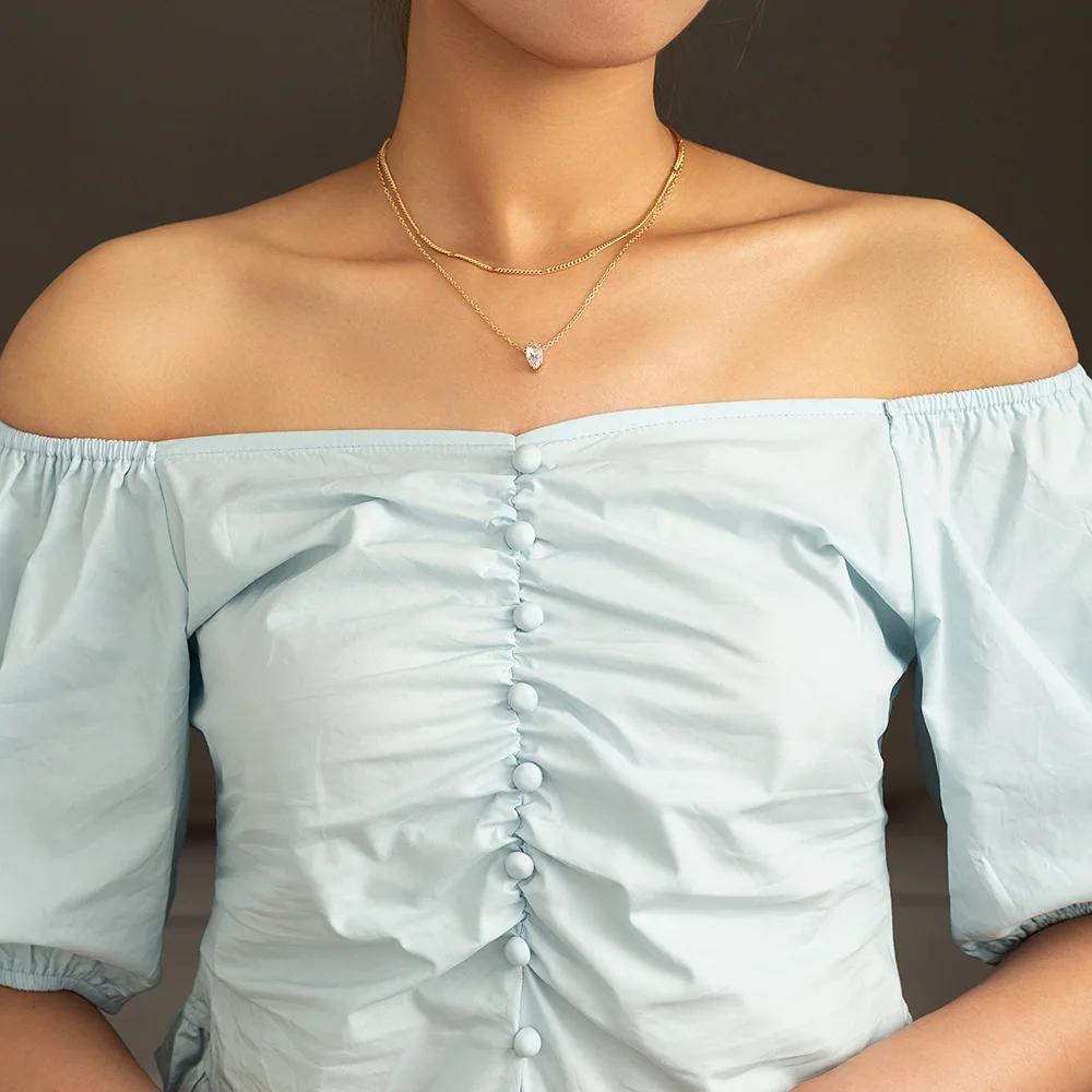 

Wholesale Trendy Retro Micro Inlaid Zircon Niche Multi-Layer Necklace Ornament Women