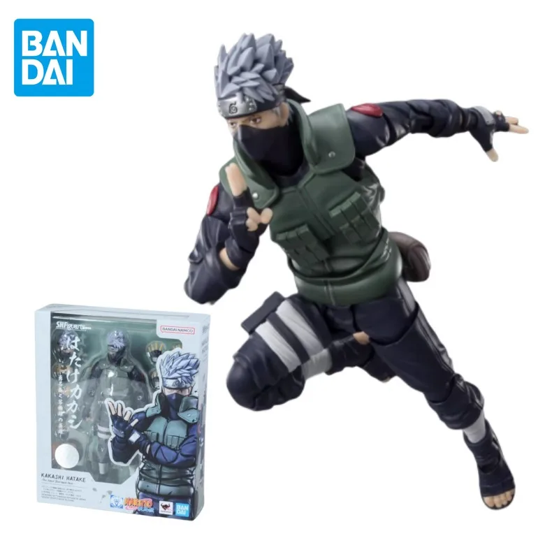 

In Stock Bandai Original NARUTO SHF Anime Figure Hatake Kakashi 16cm Joints Movable PVC Toys For Kids Collectible Model