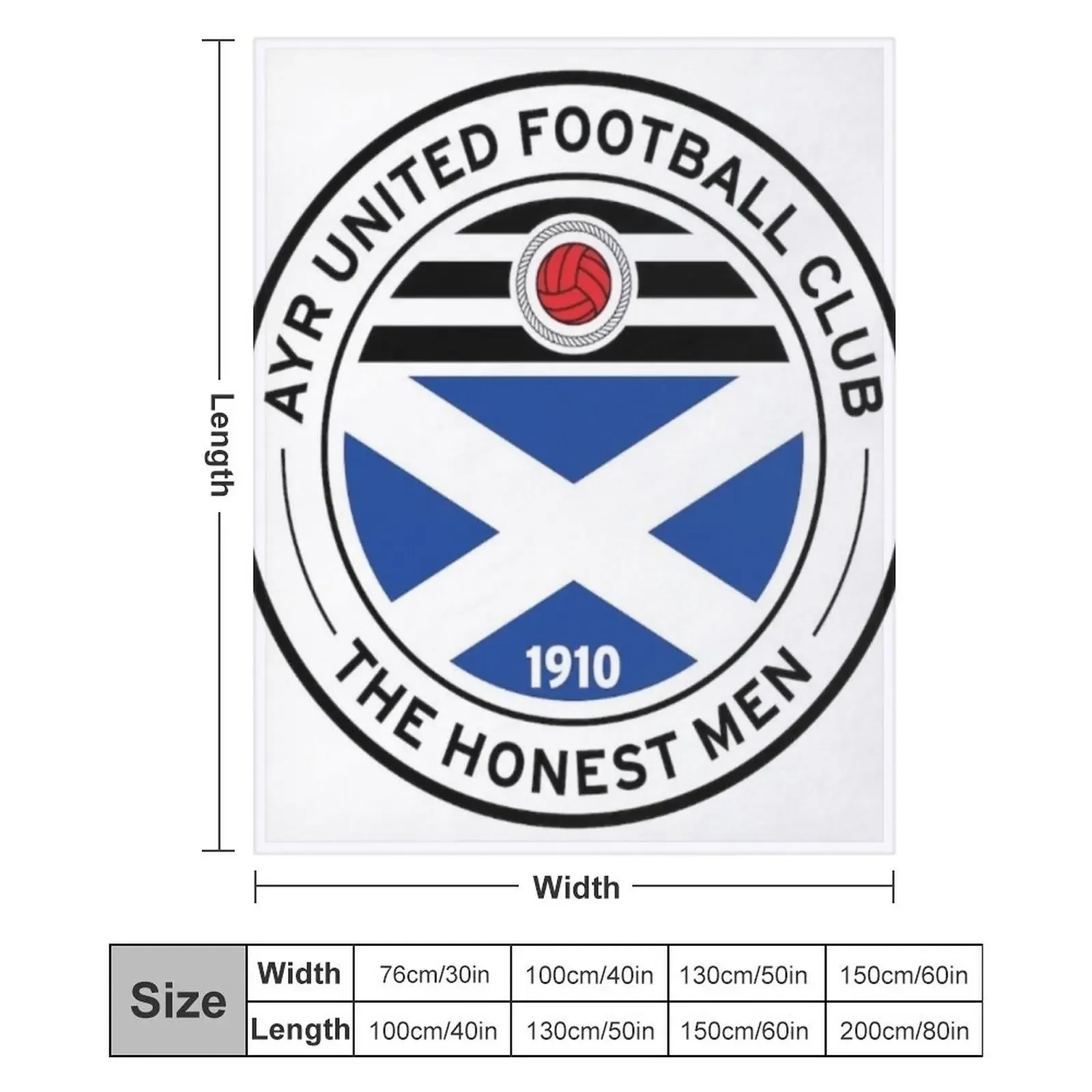 Плед для футбольного клуба Ayr United, легкий, устойчивый к сминанию. (art.: 3920dc2ec67a3) - 3920dc2ec67a3