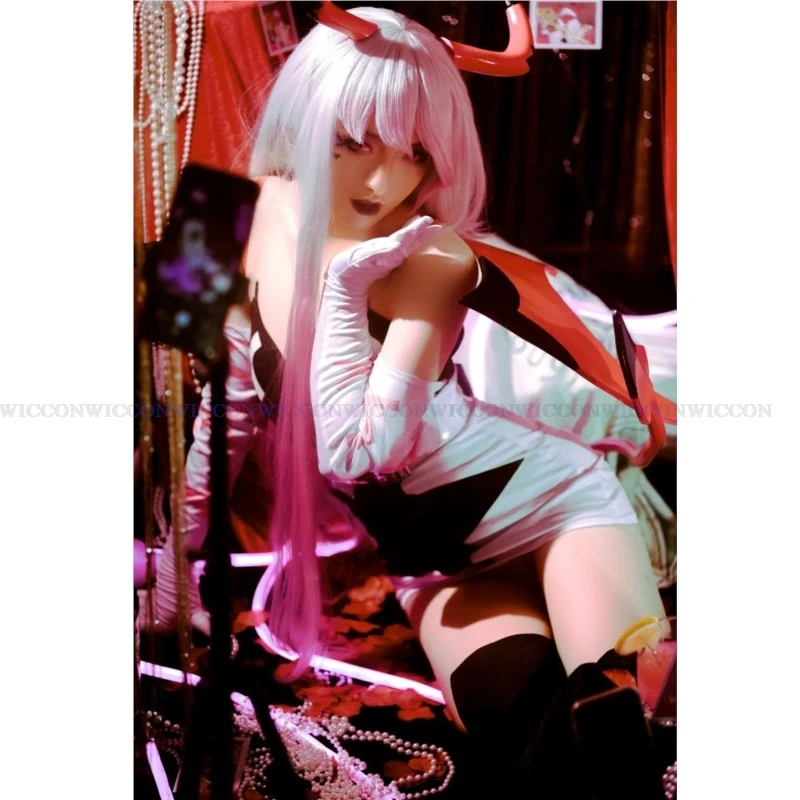 Костюм Вагиты униформа косплей Helluva Hazbin отель босс розовое платье певицы для