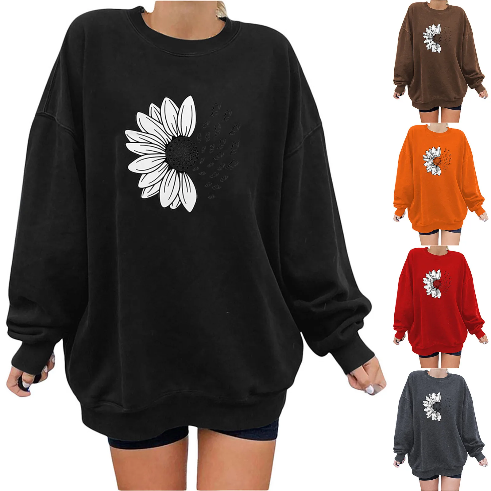 

Womens Sweatshirts Printed Long Sleeve Sweatshirts Pullover Tops Casual Tops Shirts Sweatshirts Womens Full Zip Sweatshirt