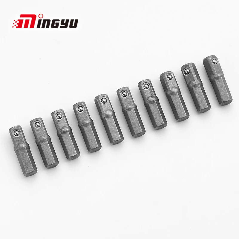 

10pcs 25mm Long 1/4 Inch Ratchet Wrench Adapter Screwdriver Hex Shank to Square Socket Joint Adaptor Bit Set