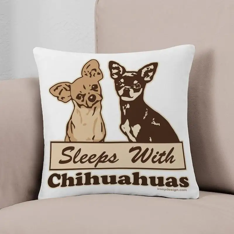 

Повседневная Подушка для сна с чихуахуа, подушка с принтом, модная декоративная подушка для автомобиля, отеля, кровати, подушка в комплект не входит