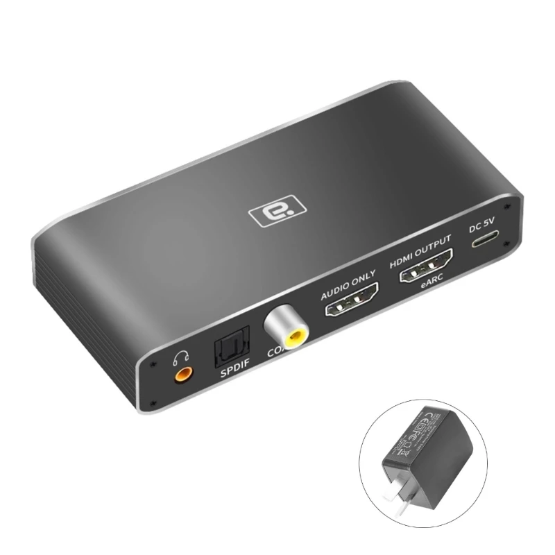 Фото HDMI-совместимый коммутатор с eARC для 5.1CH AT3 DTS Audio Splitter AUX Coaxial DAC Extractor to Amplifier & Speaker №3