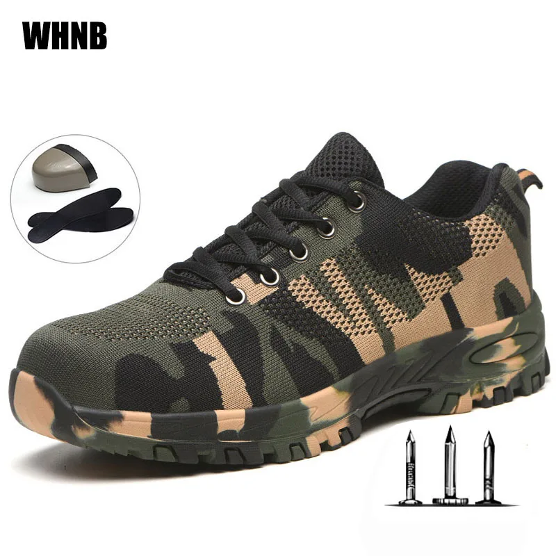

Steel Toe Safety Work Shoes Men Women Puncture-proof Boots Indestructible Shoes Lightweight Breathable Sneakers Women Size 35-48