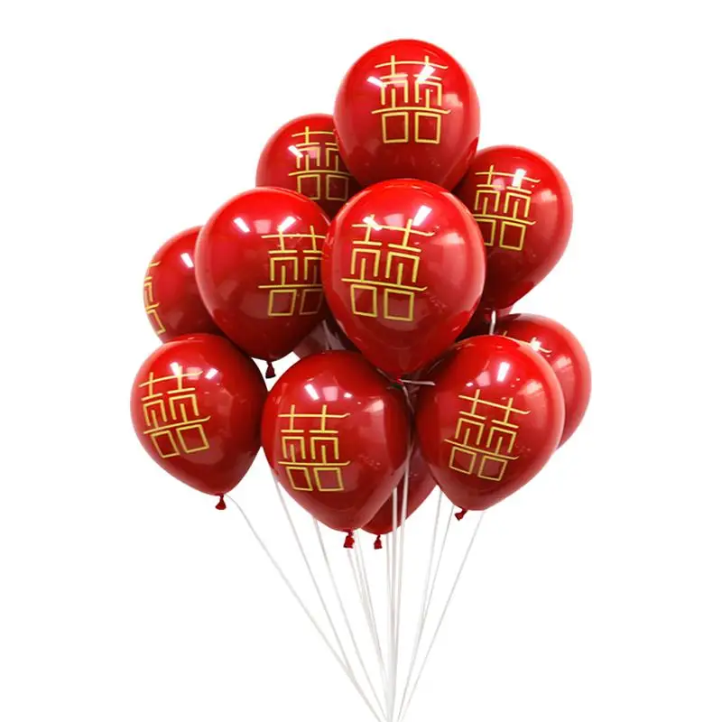 50 шт. 10 дюймов китайский Стиль Свадебные двойной гранат Happy слово латексные