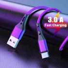 Кабель USB Type-C 3A, провод Micro USB C для Xiaomi 12, mi 11, Realme, Samsung, быстрая зарядка, кабели для iPhone 13 Pro Max