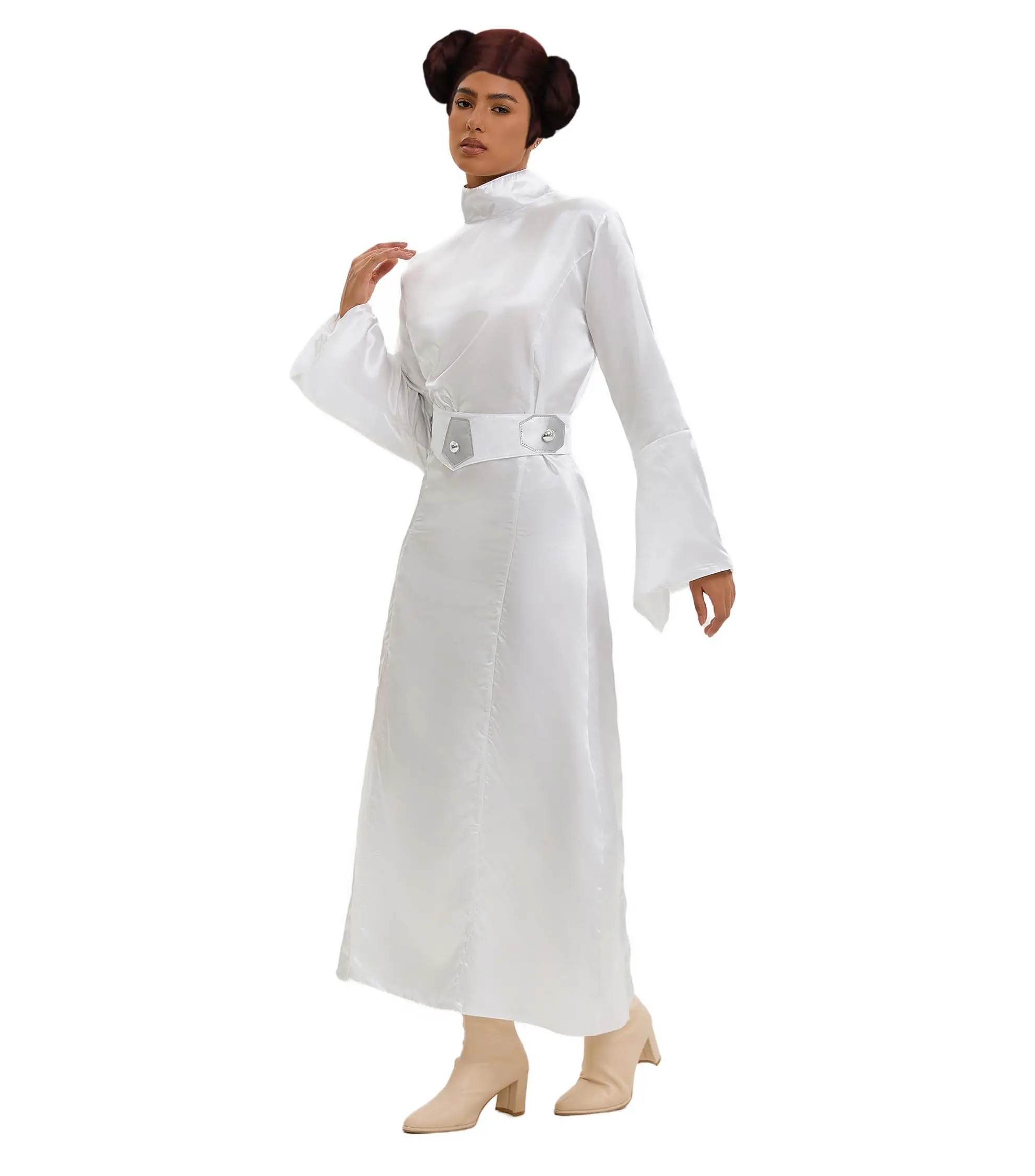 Женское платье принцессы Леи в стиле Ренессанс средневековое белое длинное