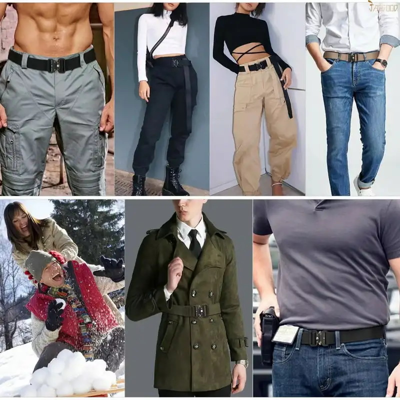 

Luxurious Adjustable Black Nylon Belt with Ideal Buckle for Men - Perfect for Jeans, Outdoor Hiking, Golf, Pants and Work.