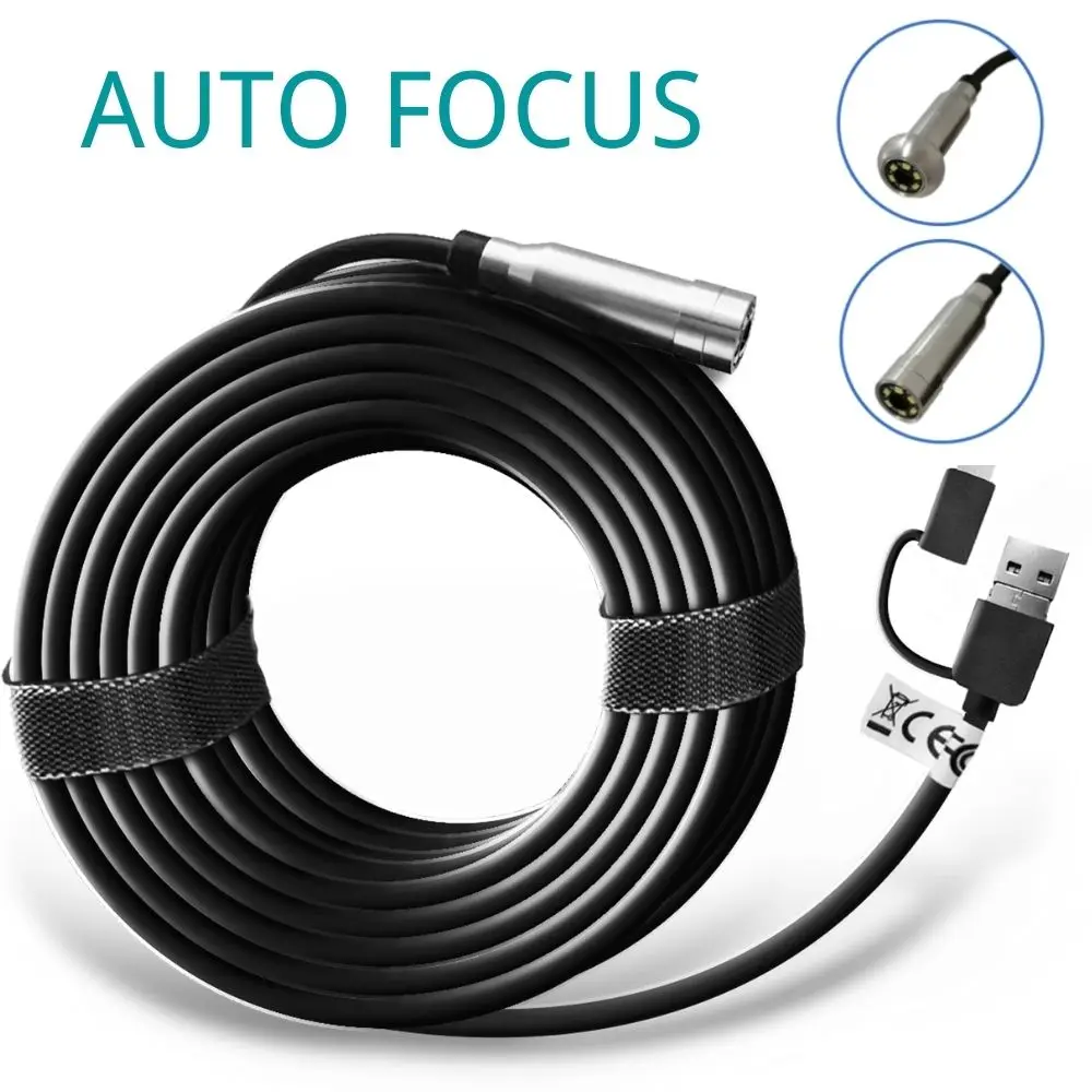 

Auto Fucos Endoscope 15m/10m/5m Underwater Video Camera for Fishing 12.5mm Inspection Camera for Winter Fishing and Swer